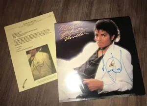 Hand-Signed Thriller Vinyl Record by Michael Jackson